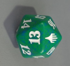 MTG Spin Down Life Counter D20 Dice Planeswalker Symbol - Green